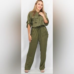 DKNY Jumpsuit Army Green NWT  Size Large